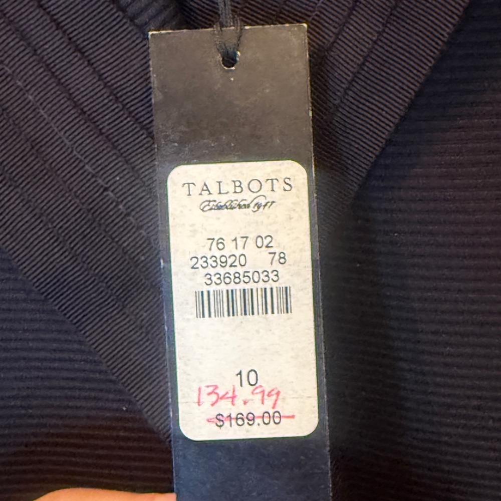 Talbots NWT 100 % cotton notched step lap collar 3/4 cuffed sleeve Sz 10 jacket - Picture 9 of 13